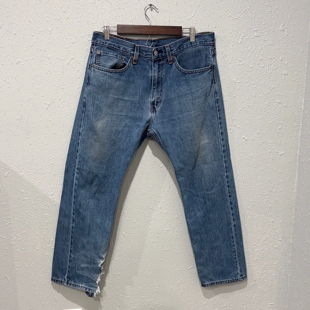 Levi's‎ 505 Size 35x30 Blue Denim Jeans Regular Fit Straight Leg Red Tab